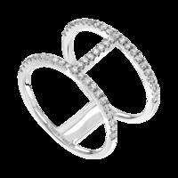METRIC STERLING SILVER & WHITE CRYSTAL RING