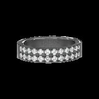 METRIC 5mm STAINLESS STEEL & WHITE CRYSTAL RING