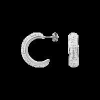 metric 25mm stainless steel white crystal earrings