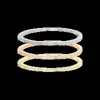 metric sterling silver white crystal hinged bangle set