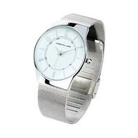 Men?s Slimline Watches, White, Stainless Steel