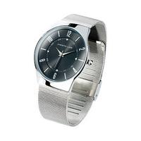 Men?s Slimline Watches, Black, Stainless Steel