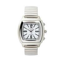 mens talking atomic watch square face expanding strap metal