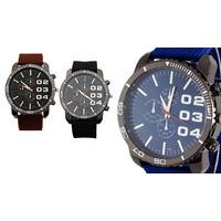 Men\'s Faux Leather Watch: 3 Colours