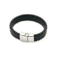 Men\'s Bonded Leather Braided Bracelet