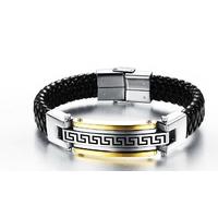 mens stainless steel black bracelet
