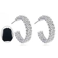 mesh design hoop earrings