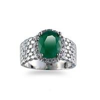 Men\'s Ring Emerald Unique Design Euramerican Fashion Emerald Alloy Jewelry Jewelry 147 Wedding Special Occasion Anniversary