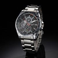 mens racing style silver alloy quartz wrist watch assorted colors cool ...