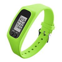 Men\'s Women\'s Sport Watch Wristwatch Digital LCD Pedometer Colorful Silicone Band Candy Color Black White Blue Green Yellow Rose Brand