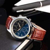 Men\'s Fashionable Blu-ray Business Wrist Watches Leather Band Wrist Watch Cool Watch Unique Watch