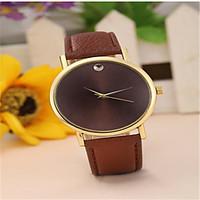 Men\'s Fashion Watch Quartz Leather Band Casual Black Brown