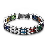 Men\'s Fashion Colorful Titanium Steel Chain Bracelet Jewelry