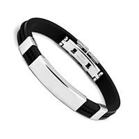 mens cuff bracelet personalized fashion stainless steel circle black j ...