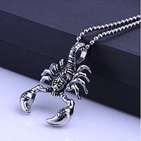 mens fashion personality titanium steel scorpion pendant necklaces chr ...