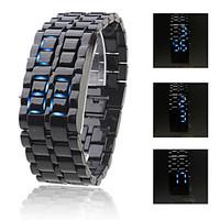 Men\'s Watch Faceless Watch Blue LED Lava Style Digital Plastic Band Wrist Watch Cool Watch Unique Watch Fashion Watch