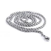 mens fashion all match circle titanium steel chain necklace