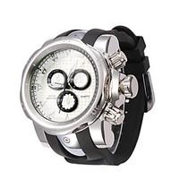 Men\'s Fashion Watch Quartz Silicone Band Black