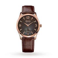 Men\'s Hugo Boss Commander Brown Leather Strap Watch