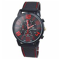 Men\'s Round Silicone Watch Chinese Movement Movement Type(Assorted Colors) Wrist Watch Cool Watch Unique Watch Fashion Watch