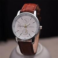 mens classic business leather strap watch high quality japanese quartz ...