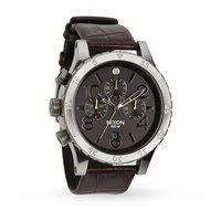 mens nixon the 48 20 chrono leather chronograph watch