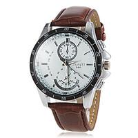 Men\'s Round Dial PU Leather Band Quartz Wrist Watch (Assorted Colors) Cool Watch Unique Watch Fashion Watch
