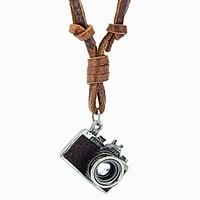 Men\'s Women\'s Couple\'s Statement Necklaces Lockets Necklaces Vintage Necklaces Pendants Alloy Leather Simple Style Black Brown Jewelry
