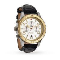 mens nixon the 48 20 chrono leather chronograph watch