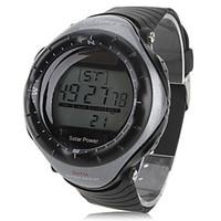 mens sport watch wrist watch led calendar chronograph alarm solar stop ...