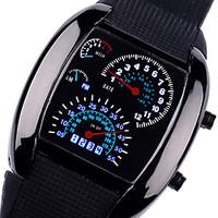 Mens Sports Car Rpm BlueWhite Led Speed Wrist Watch Cool Watch Unique Watch