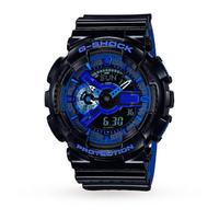 mens g shock world time black blue resin strap watch ga 110lpa 1aer