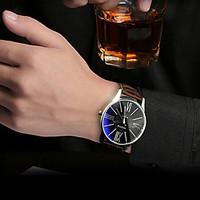 Men\'s YAZOLE Watch Quartz Waterproof Sports Watch Blue Gems Dial Leather Dress Watch(Assorted Color) Wrist Watch Cool Watch Unique Watch
