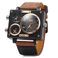 Men\'s Military Fashion Three Analog Time Leather Band Quartz Watch Wrist Watch Cool Watch Unique Watch