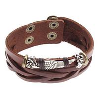 Men\'s Charm Bracelet Leather Bracelet Alloy Leather Unique Design Fashion Others Wings / Feather Jewelry 1pc