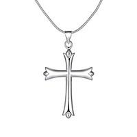Men\'s Choker Necklaces Pendant Necklaces Pendants Silver Sterling Silver Zircon Cross Snake Simple Style Fashion White/White Jewelry