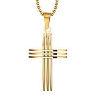 Men\'s Pendant Necklaces Pendants Gold Plated 18K gold Cross Cross Gold Jewelry Daily Casual 1pc