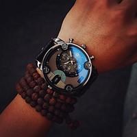 Men\'s Fashion Watch Blue Ray Black Brown Leather Band Steel Shell Men Male Quartz Watch Wristwatches Clock