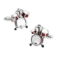 Men\'s Fashion Drum Style Silver Alloy French Shirt Cufflinks (1-Pair) Christmas Gifts