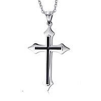 Men\'s Pendant Necklaces Pendants Titanium Steel Cross Cross Fashion Silver Jewelry Daily Casual 1pc