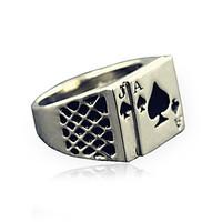 Men\'s Fashion Alloy Ring Vintage Playing Card Personality Statement Rings Casual/Daily 1pc Christmas Gifts