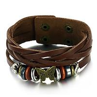 Men\'s Fashion Jewelry Alloy Vintage Adjustable Leather Bracelet Loom Wristband Casual/Daily Gift Accessories