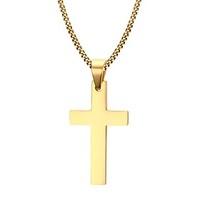 mens fashion individual simple golden cruciform ip gold plating high p ...