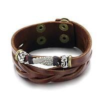 mens fashion jewelry gift alloy vintage adjustable leather bracelet ca ...