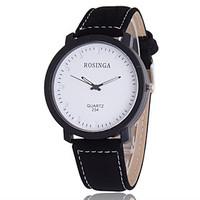 mens fashion watch quartz pu band casual black brown