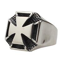 Men\'s Titanium Steel Ring The Cross Silver Party / Daily / Casual 1pc Statement Rings