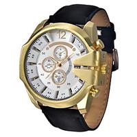 Men\'s Fashion Watch Quartz / Digital / Leather Band Casual Black Brand