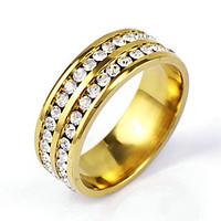 mens silver black gold crystal alloy band ring christmas gifts