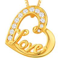 Men\'s Women\'s Pendants Alloy Simulated Diamond Heart Gold Jewelry Daily Casual 1pc