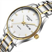 Men\'s Fashion Quartz Casual Watch Stainless Steel Business Noctilucent Round Alloy Dial Watch Cool Watch Unique Watch